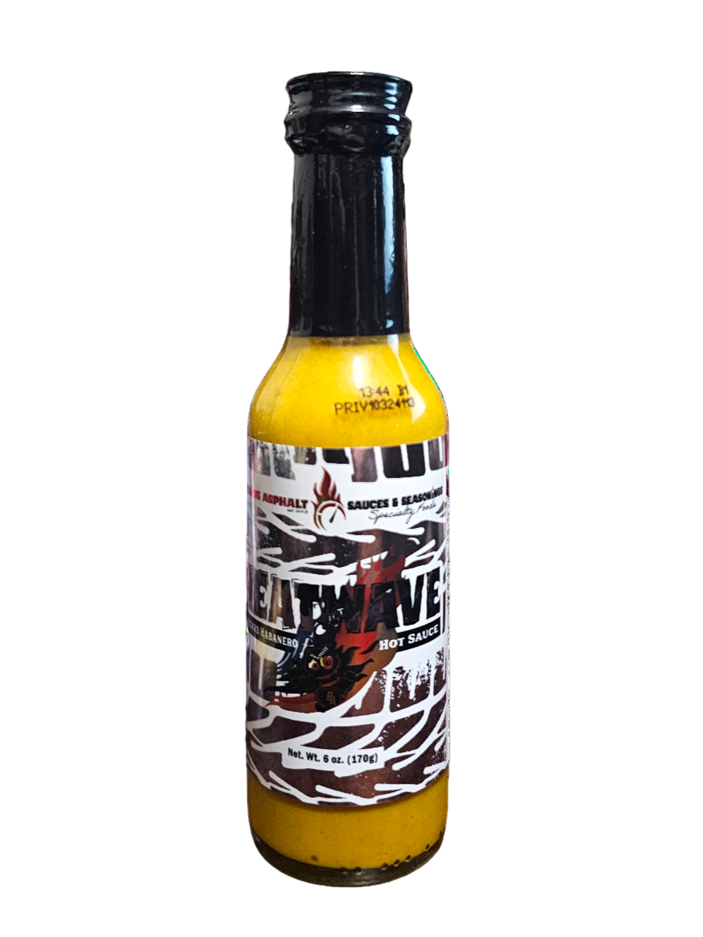 Burning Asphalt Mustard Habanero Hot Sauce on a white background