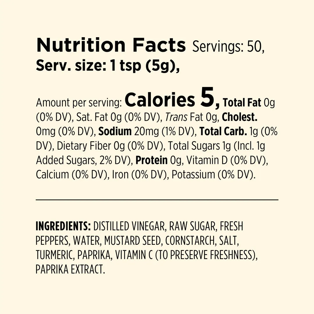 Nutrition facts label for a product with specific details on calories, ingredients, and nutritional values.
