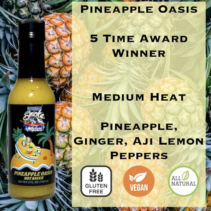 Rising Smoke Hot sauce bottle with pineapple