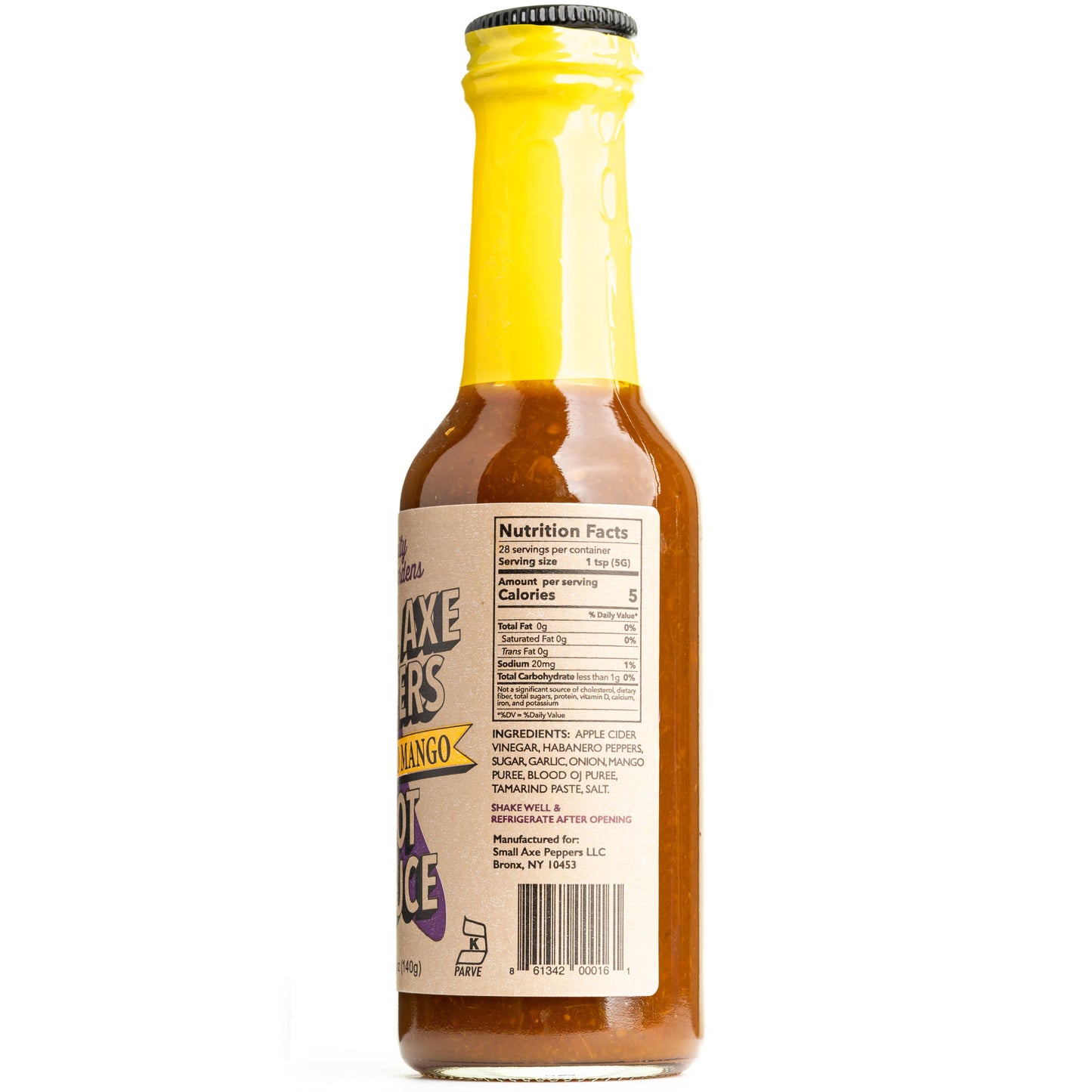 Bottle of Small Axe Peppers Habanero Mango Hot Sauce
