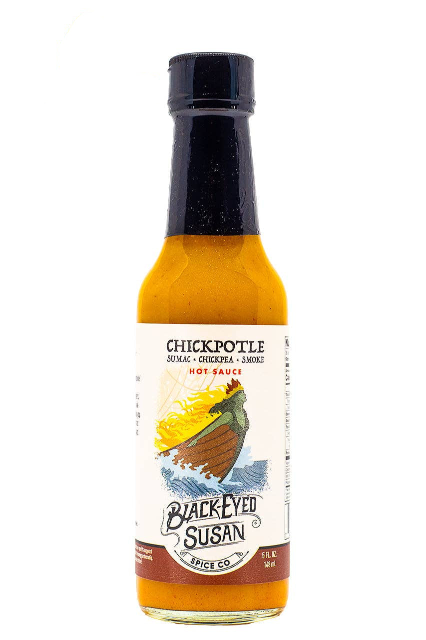 Bottle of Blackeyed Susan hot sauce with label and 'Wholesale' logo above.