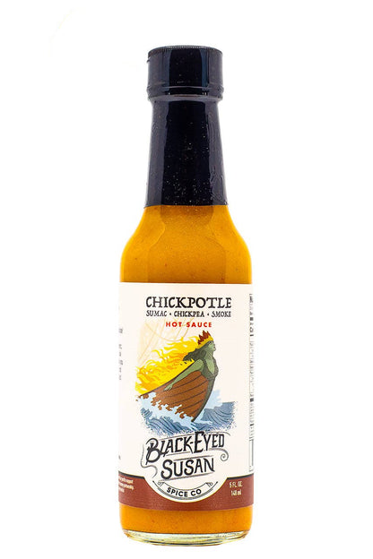 Bottle of Blackeyed Susan hot sauce with label and 'Wholesale' logo above.