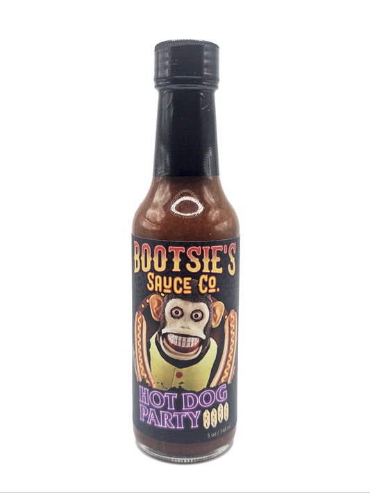 Bootsie's Sauce Co. Hot Dog Party sauce bottle on a white background