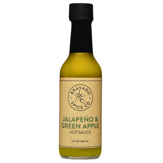 Bottle of Jalapeño & Green Apple hot sauce 