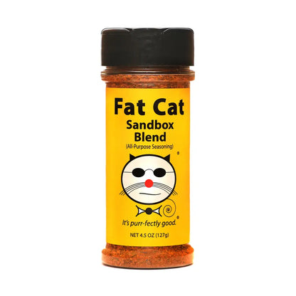 Fat Cat Sandbox Blend seasoning bottle on a white background
