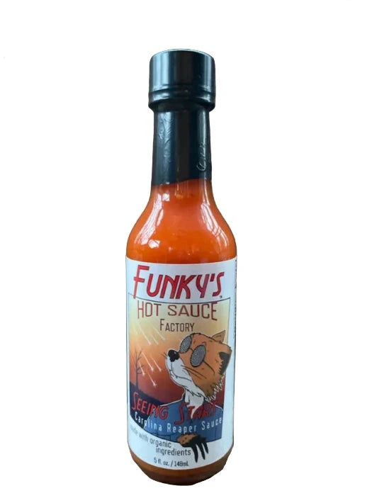 Funky's Hot Sauce Factory Carolina Reaper sauce bottle 