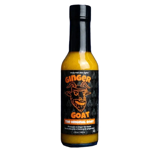 Bottle of Ginger Goat Original Goat hot sauce 