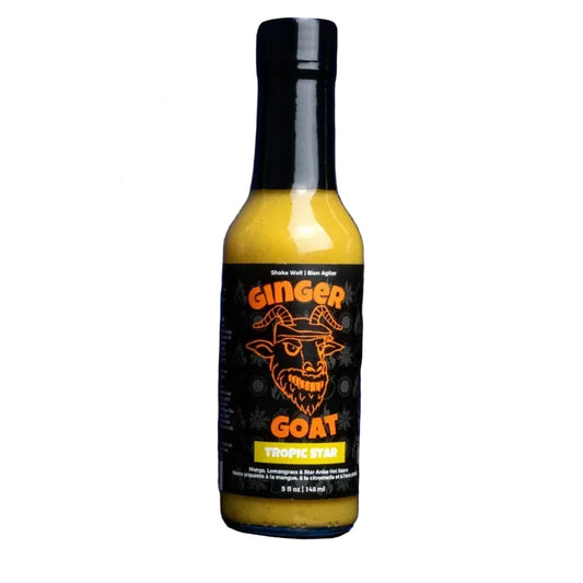Bottle of Ginger Goat Tropic Star hot sauce 