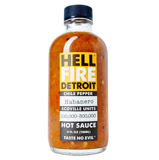 Hell Fire Detroit Habanero Hot Sauce bottle