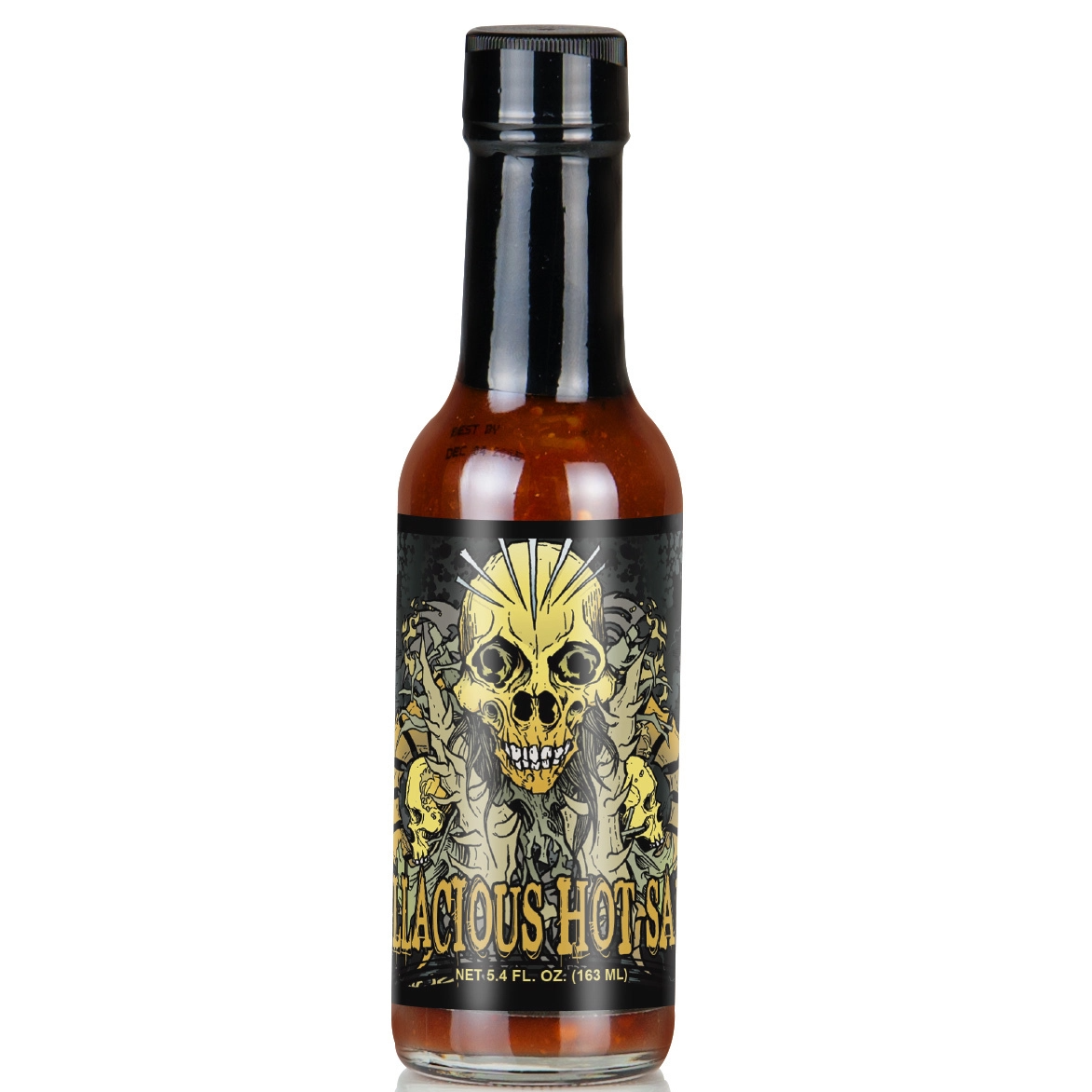 High River hot sauce bottle with a skull design on the label