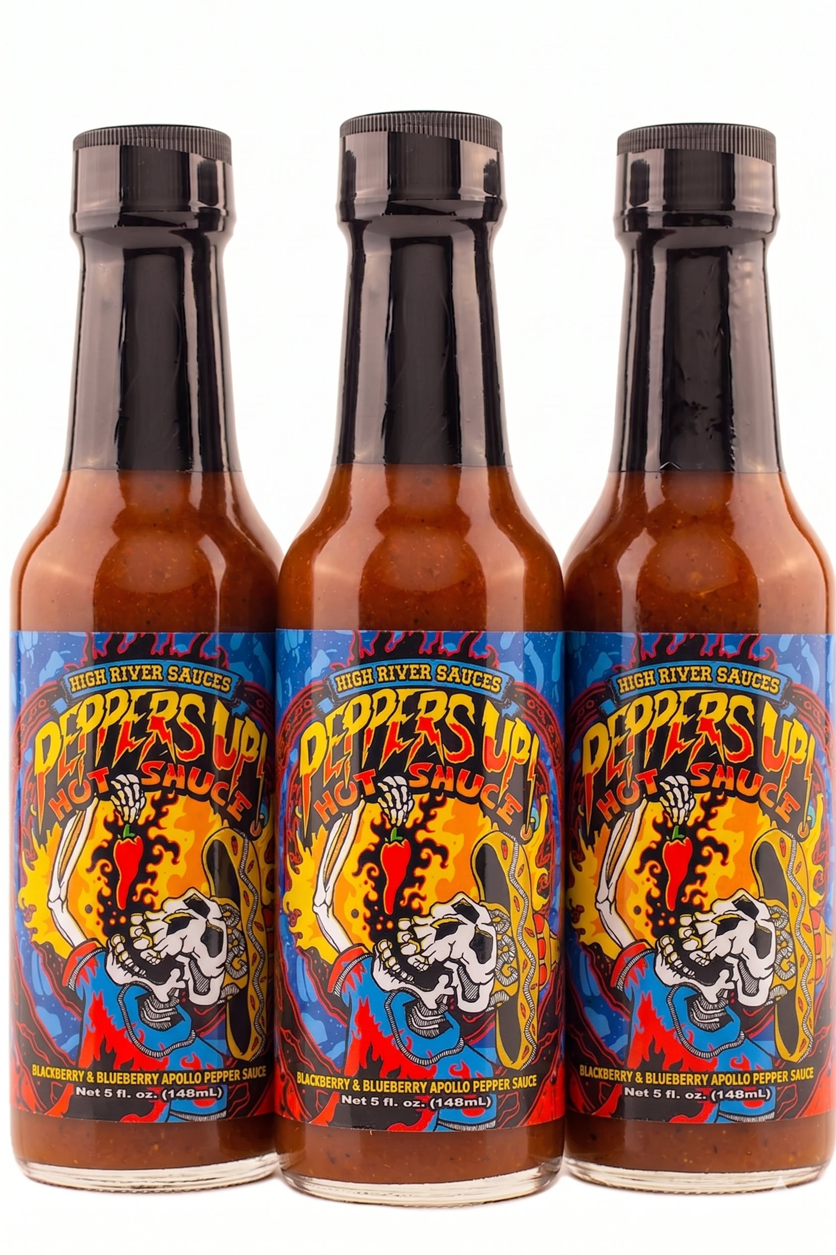 3 Pack of High River Sauces Peppers Up Hot Sauce