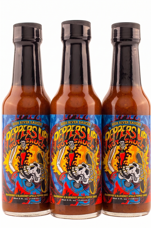 3 Pack of High River Sauces Peppers Up Hot Sauce