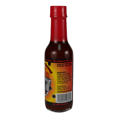 Mad Dog 357 Hot Sauce bottle with ingredients label