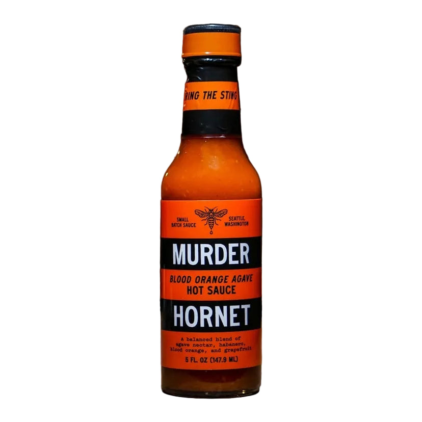 Murder Hornet Blood Orange Agave Hot Sauce Bottle
