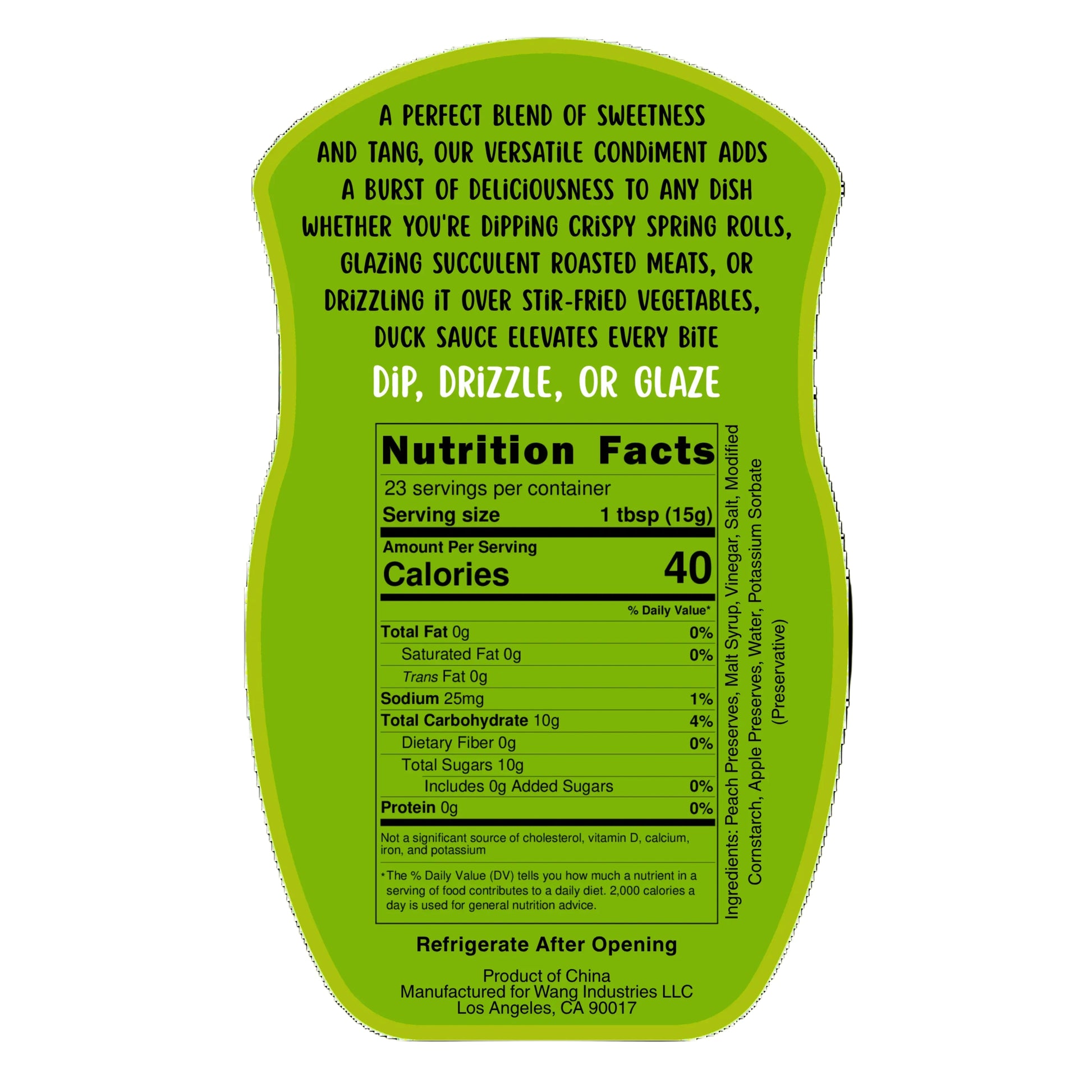 O'Ya Duck Sauce Nutrition Information
