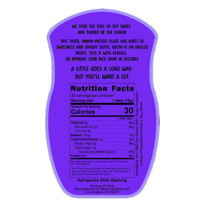 Nutrition Facts for O'Ya Soy Glaze