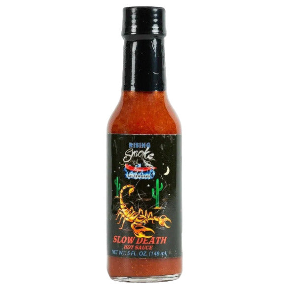 Bottle of Rising Smoke Death Hot Sauce