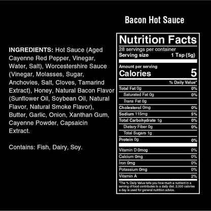 Rocky's Bacon Hot Sauce Ingredients