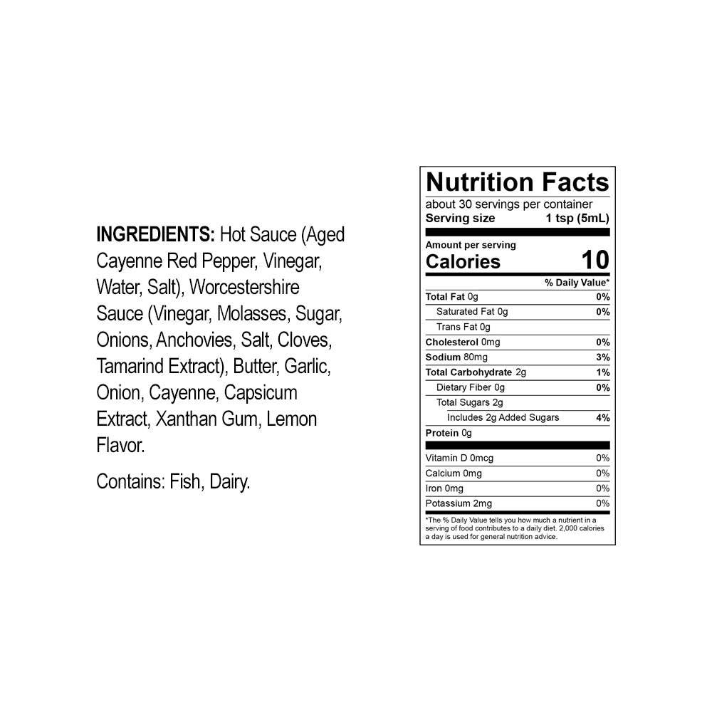 Nutrition facts label with ingredients list on a white background