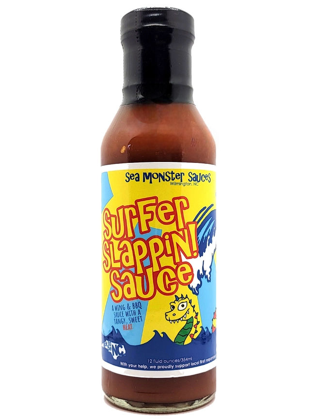 Sea Monster Surfer Slappin' Sauce bottle