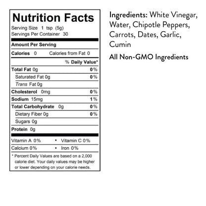 Seed Ranch Smoked Jalapeno Nutrition facts label with ingredients