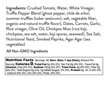 List of ingredients and nutrition facts for Seed Ranch Truffle Hot Sauce