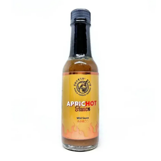 Bottle of Aprichot Sauce on a white background
