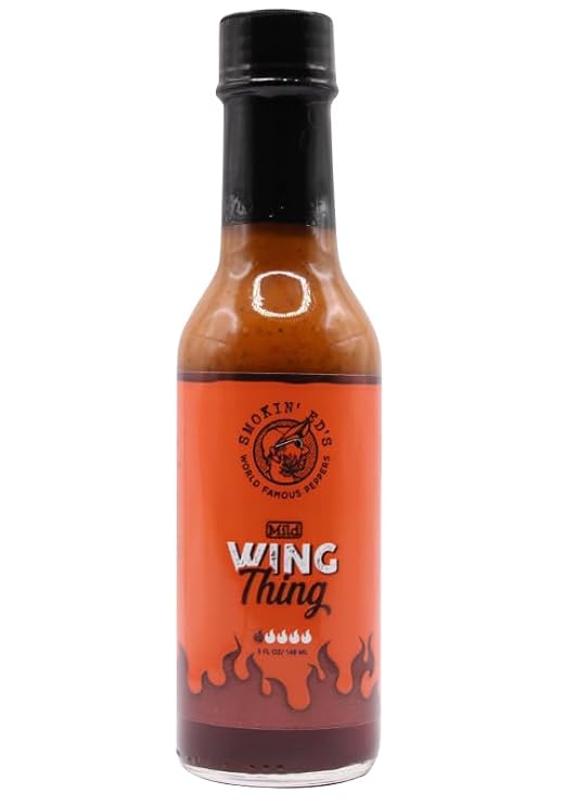 Bottle of Mild Smokin Ed's Wing Thing Hot Sauce