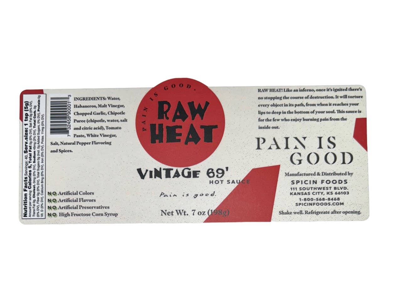 Raw Heat vintage 89 hot sauce ingredients