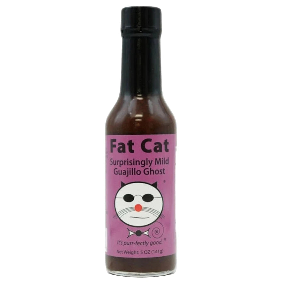Fat Cat Surprisingly Mild Guajillo Ghost hot sauce bottle 
