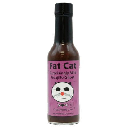 Fat Cat Surprisingly Mild Guajillo Ghost hot sauce bottle 
