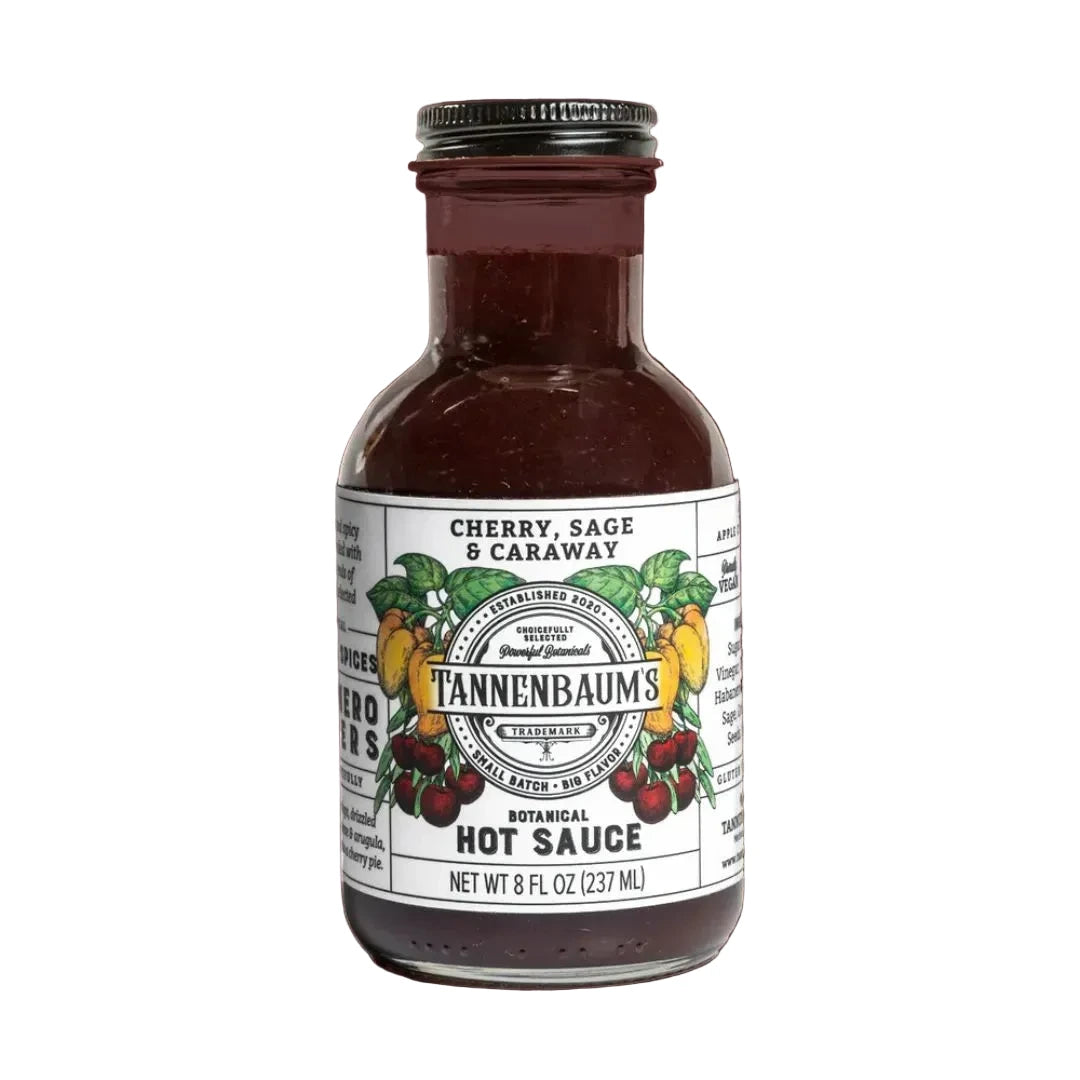 Tannenbaums Cherry Sage Caraway Hot Sauce Bottle