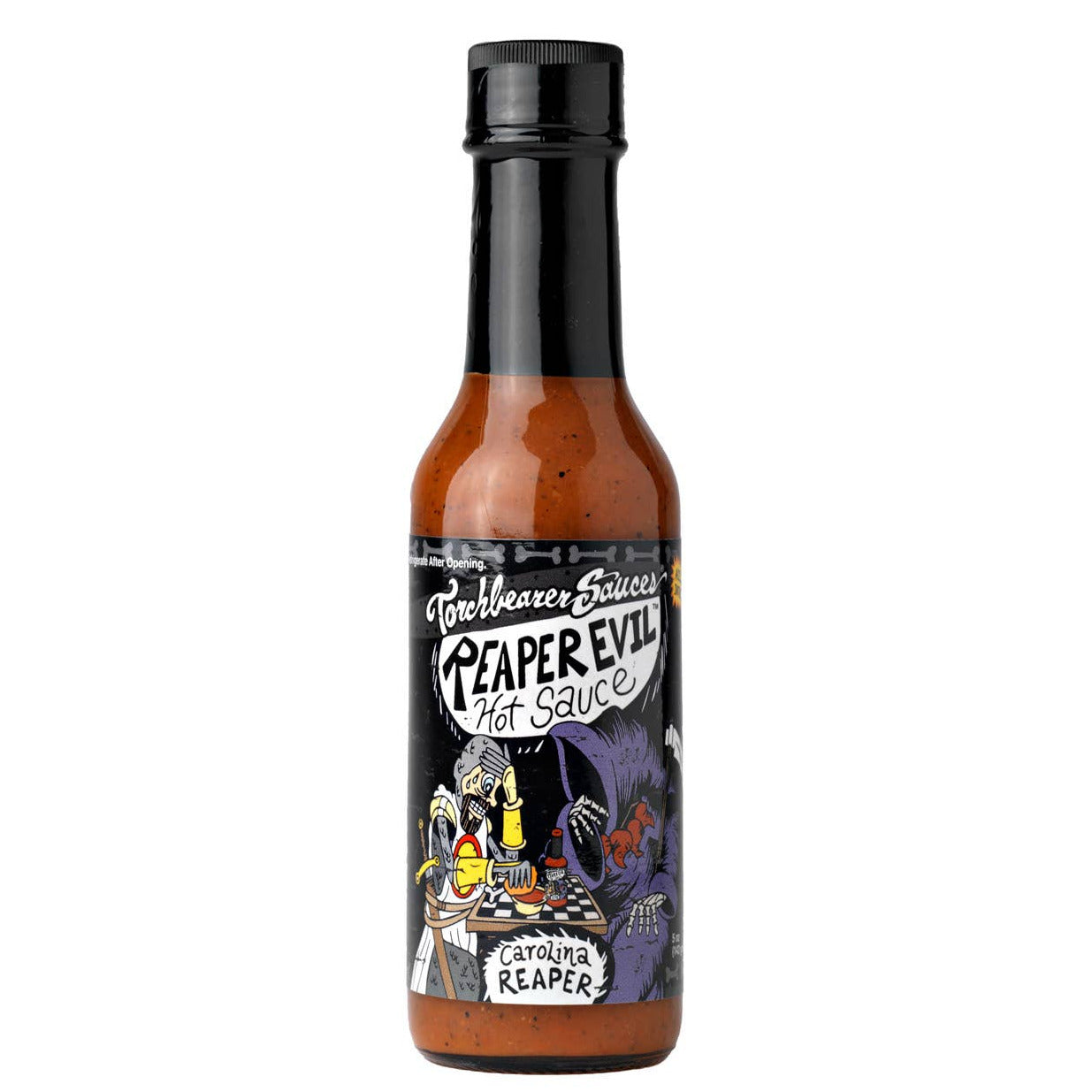 Bottle of Reaper Evil hot sauce 