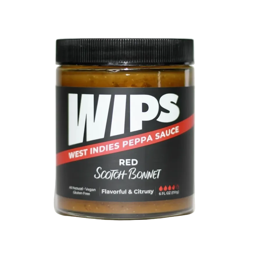 WIPS Red Scotch Bonnet hot sauce jar