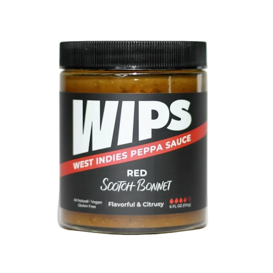 WIPS Red Scotch Bonnet hot sauce jar