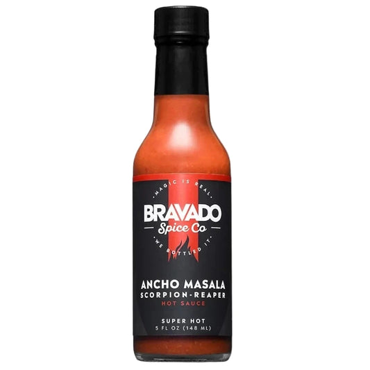 Bravado Spice Co Ancho Masala hot sauce bottle 