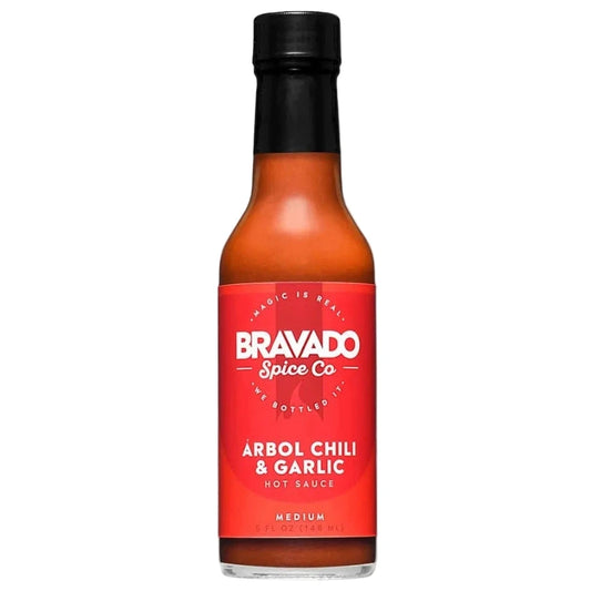 Bravado Spice Co Arbol Chili & Garlic hot sauce bottle 