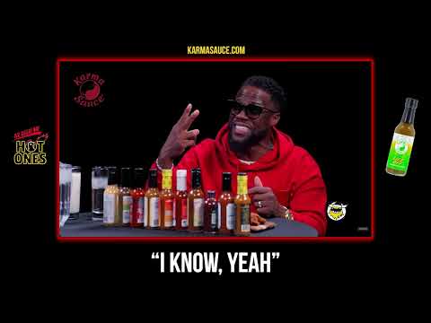 Karma Sauce Lift Off hot sauce on Hot Ones with Kevin Hart