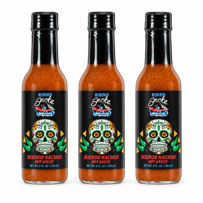 Three bottles of Rising Smoke Buenos Nachos