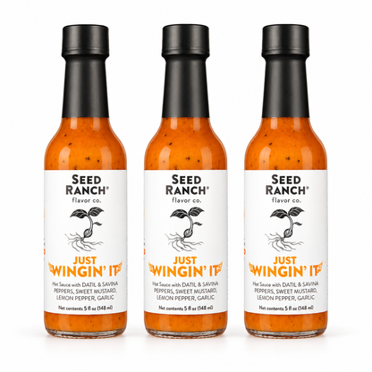 Three bottles of Seed Ranch Just Wingin It