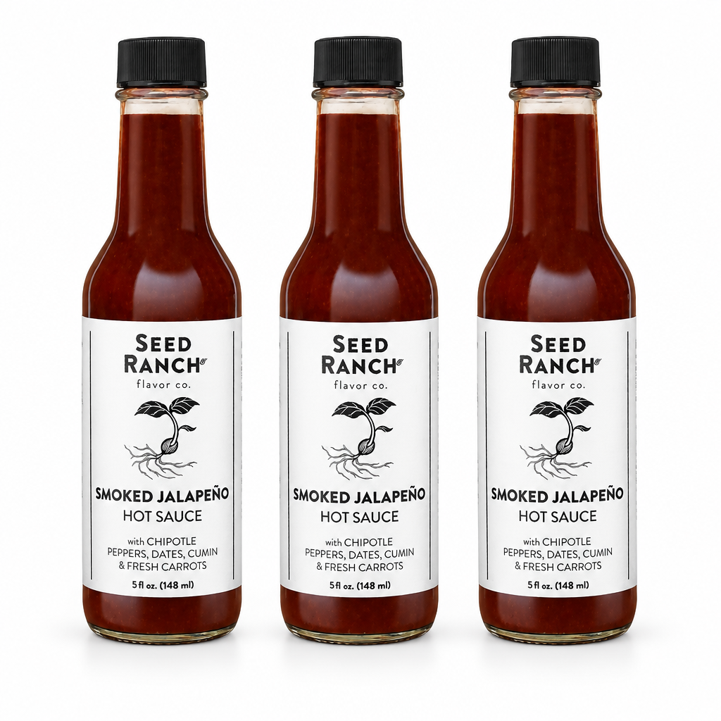 Three bottles of Seed Ranch Smoked Jalapeno