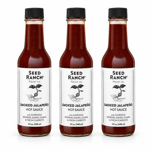 Three bottles of Seed Ranch Smoked Jalapeno
