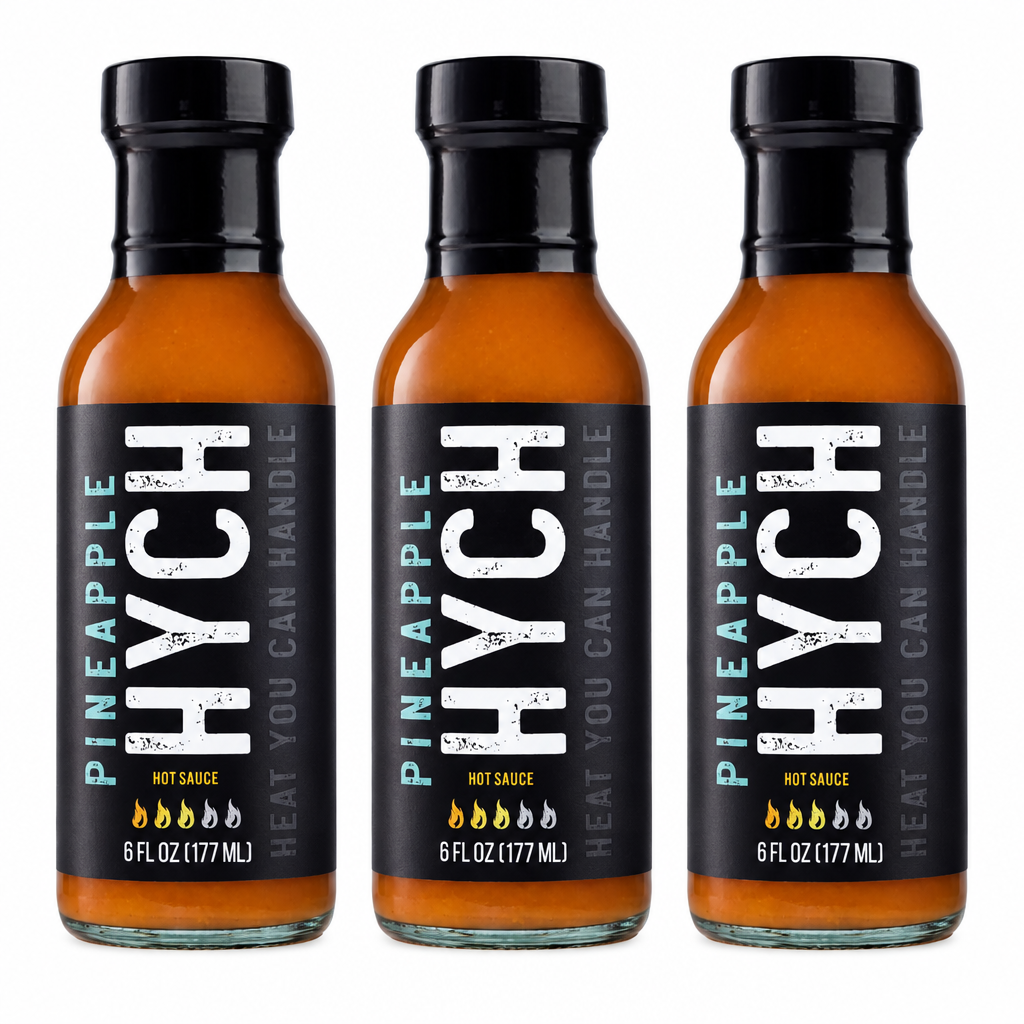 Three HYCH Pineapple bottles